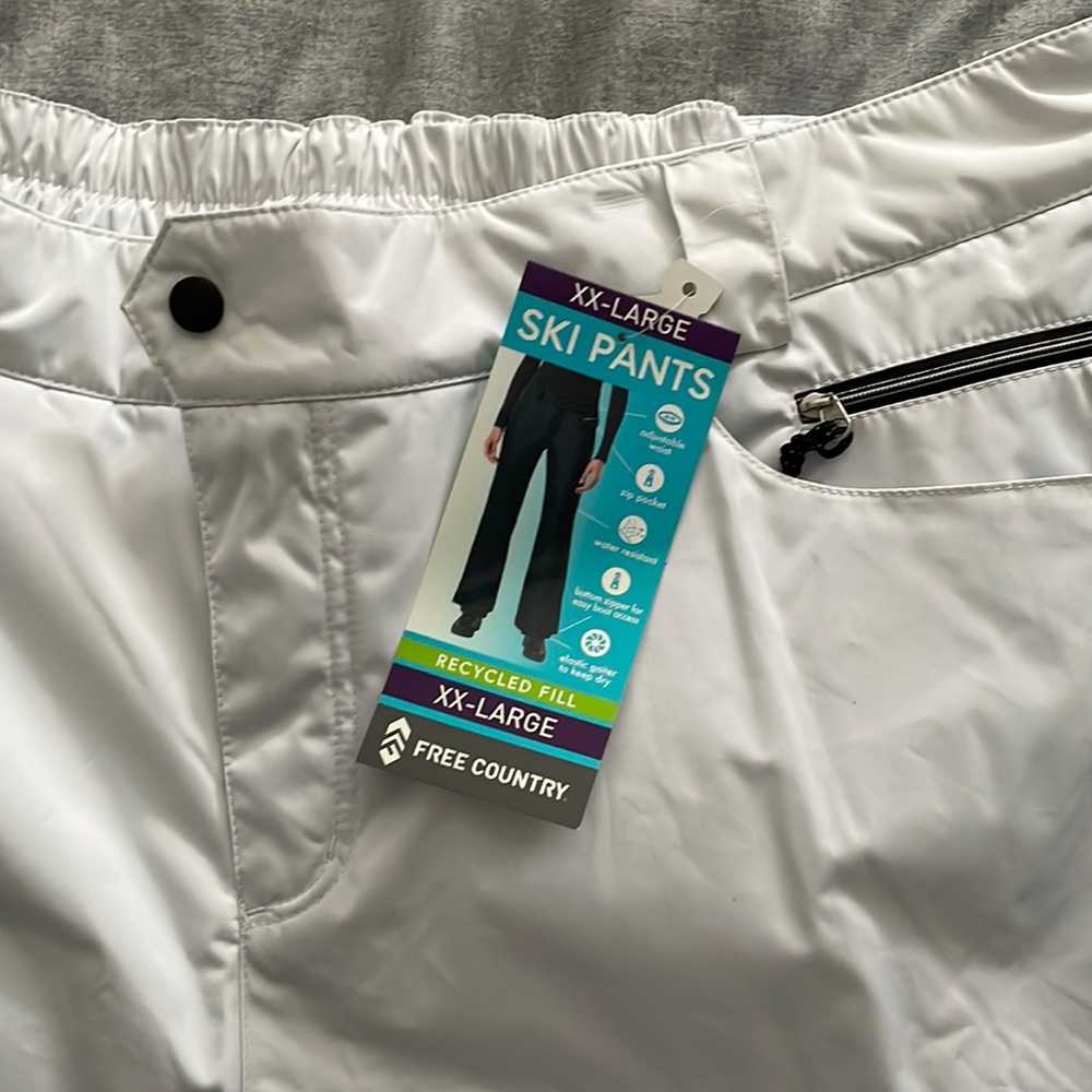 White ski pants